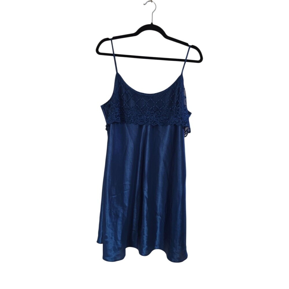 Vintage Dentelle Lingerie Blue Nighty Size Large